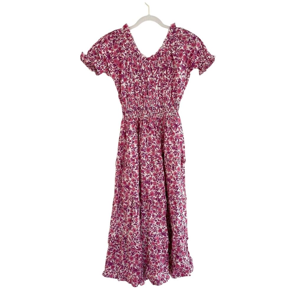 Pink City Prints Rah Rah Pink Floral Lolita Smocked Cotton Maxi Dress Tuckernuck